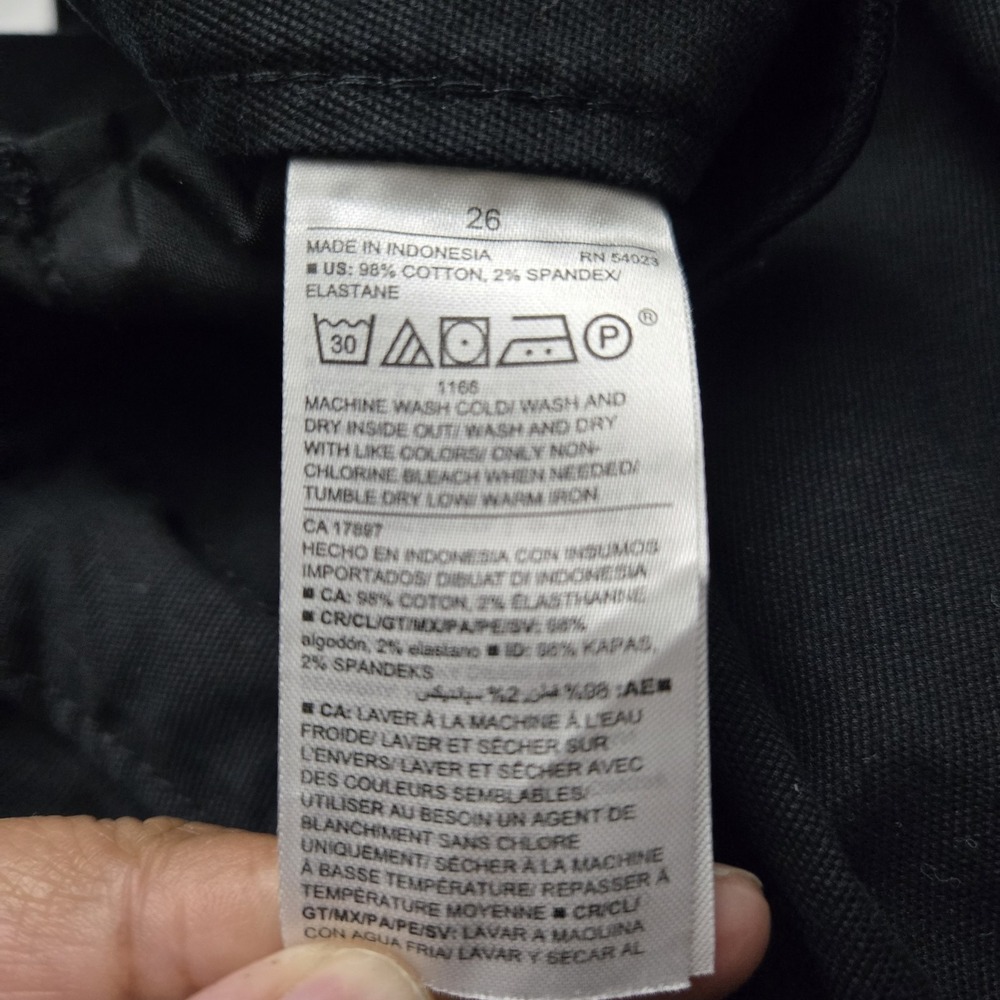 Old Navy Extra High Rise Wide Leg Chino Pants Black Womens 26 Stretch Modern - Picture 6 of 10